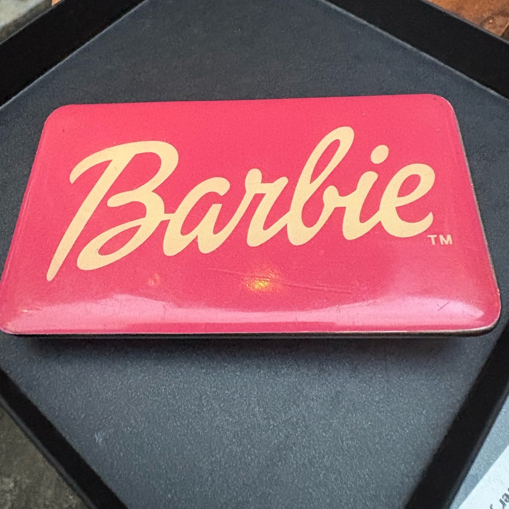 2004 Vintage Barbie Mattel Shiny Pink Silver Belt Buckle